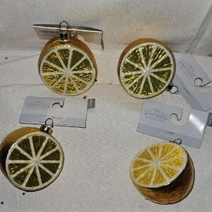 Lemon Slice Christmas Ornaments Set Of 4